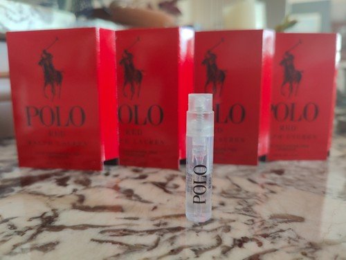 Ralph Lauren POLO RED eau de toilette Men's Cologne SAMPLE Sprays 4 x .04oz New!