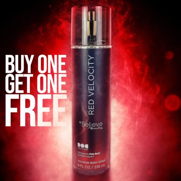 Red Velocity By Believe Beauty Cologne Body Spray Inspired By Polo Red 8 fl oz