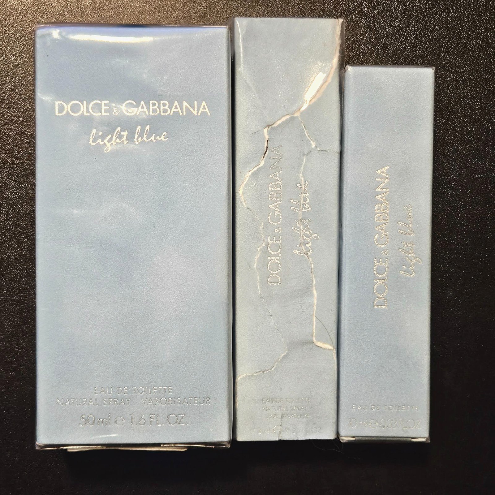 3 Dolce & Gabbana Light Blue Womens Eau de Toilette Perfumes 1.6oz / 0.33 / 0.25