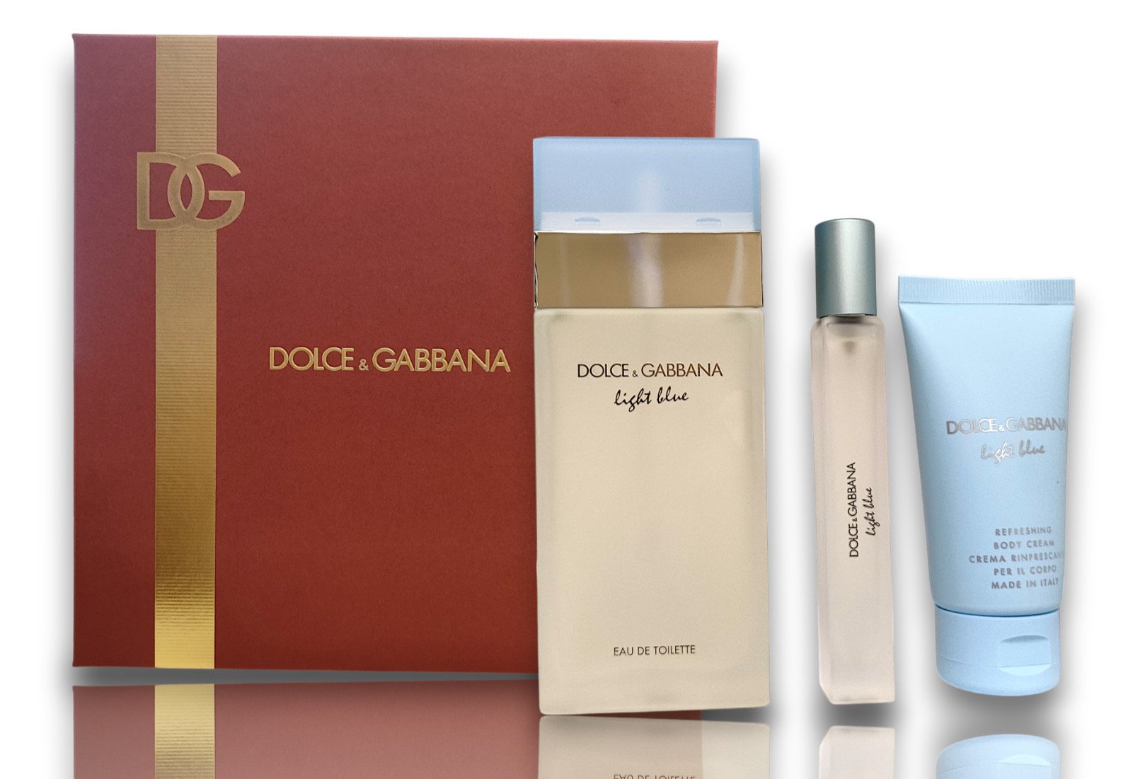 Dolce & Gabbana Light Blue Set 3Pc EDT 3.3oz+EDT 0.33oz+Body Cream 1.7oz WOMAN