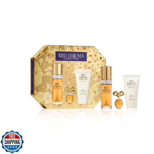 Elizabeth Taylor White Diamonds Women’s Perfume Set, Body Lotion,