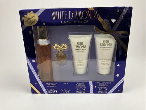 Set/4 Elizabeth Taylor White Diamonds Perfume Lotion Body Wash SEALED